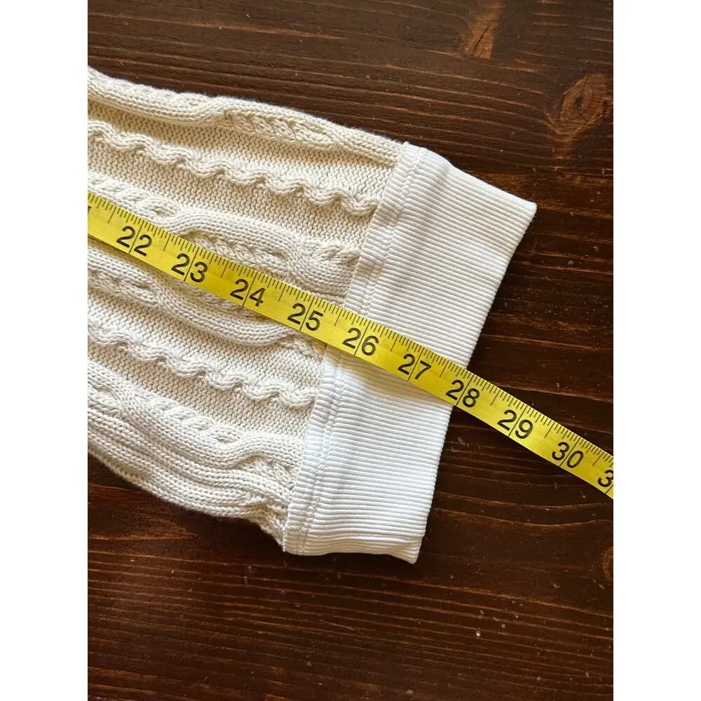 Pilcro Anthropologie NWT Crop Sweatshirt Cable Knit Sweater Sleeve Oversized XS